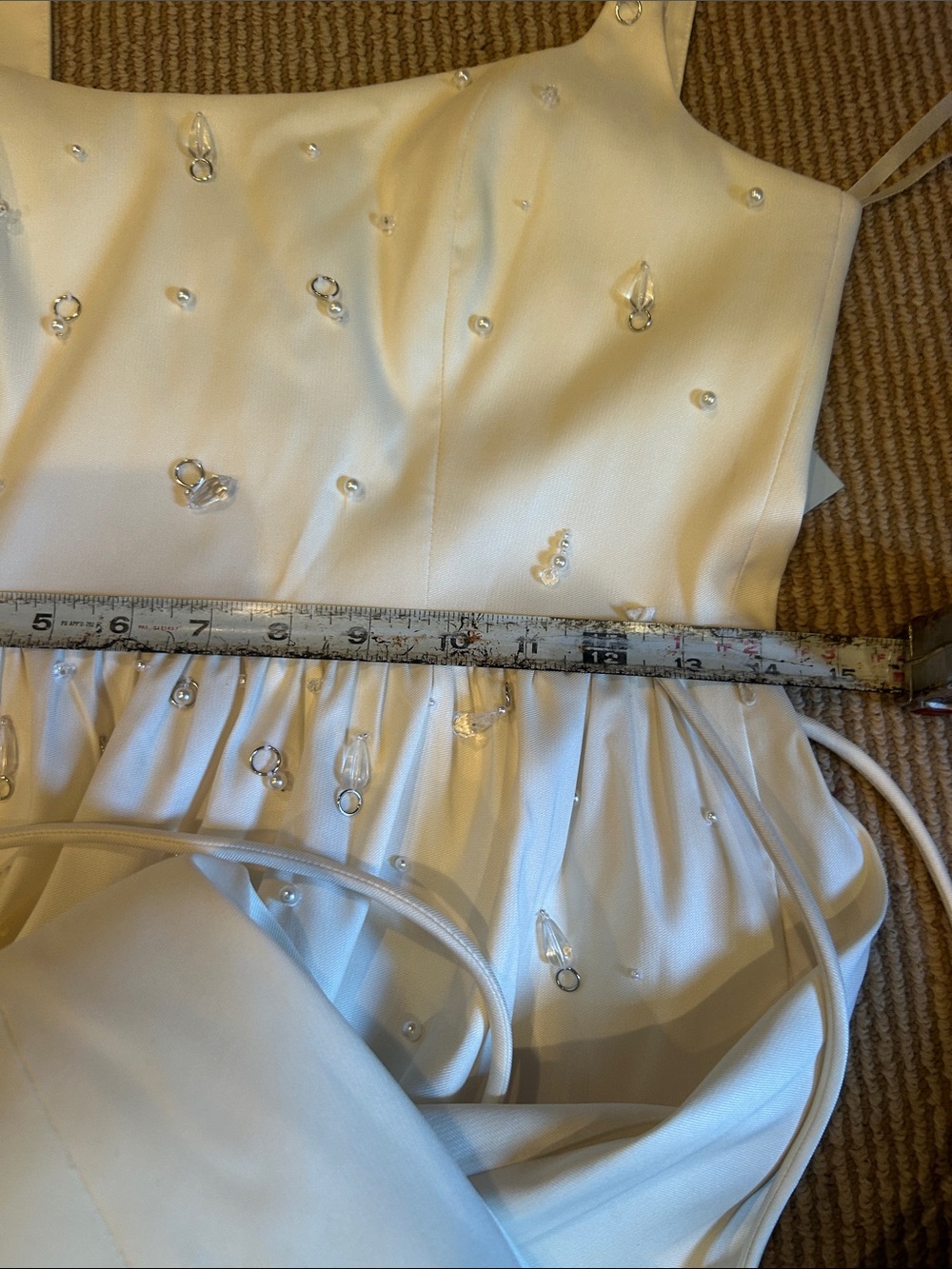 NWT ANTONIO MELANI x Elizabeth damrich glass mikado White Beaded Dress size 4 - Picture 11 of 14